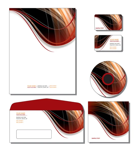 Corporate Identity Template Vector - carta intestata, biglietti da visita e da regalo, cd, copertina cd, busta . — Vettoriale Stock