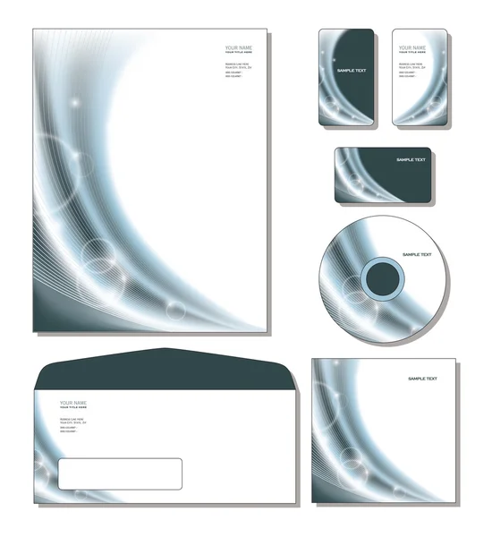 Plantilla de identidad corporativa Vector - membrete, tarjetas de visita y regalo, cd, cubierta de cd, sobre . — Archivo Imágenes Vectoriales