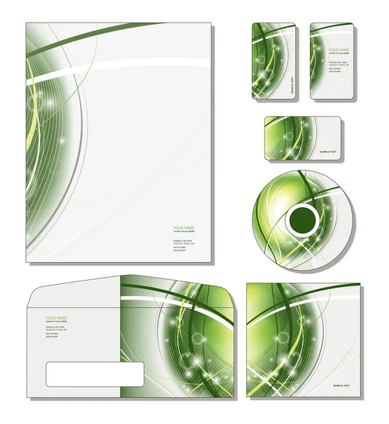 Corporate Identity Template Vector - letterhead, business and gift cards, cd, cd cover, envelope. — Stock Vector