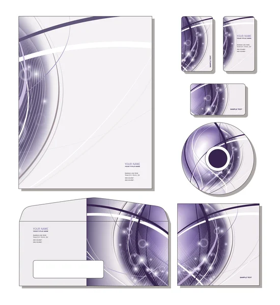 Шаблон фірмового стилю Вектор - бланк, бізнес та подарункові картки, CD, обкладинка компакт-дисків, конверт . — стоковий вектор