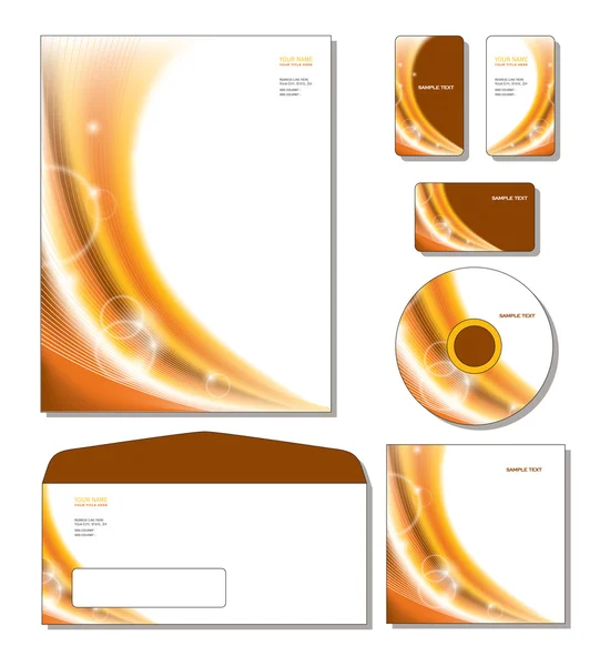 Corporate Identity Template Vector - letterhead, business and gift cards, cd, cd cover, envelope. Stock Illustration