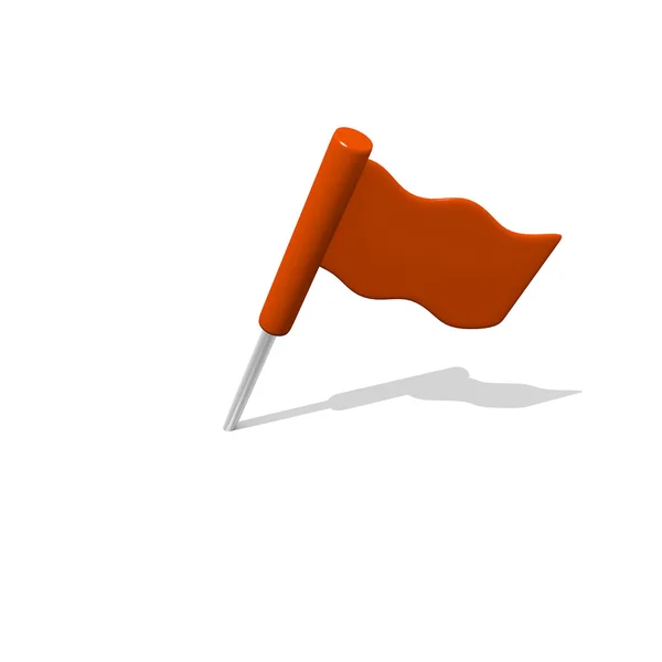 Anstecker mit roter Fahne — Stockfoto