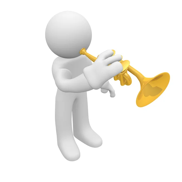 Tocando trompete — Fotografia de Stock