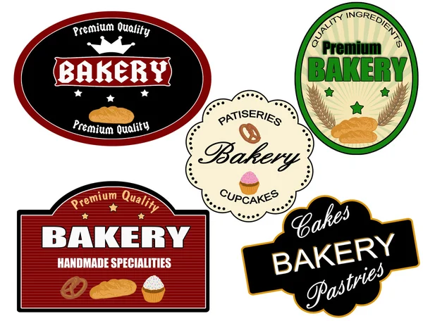 Ensemble d'étiquettes de boulangerie — Image vectorielle