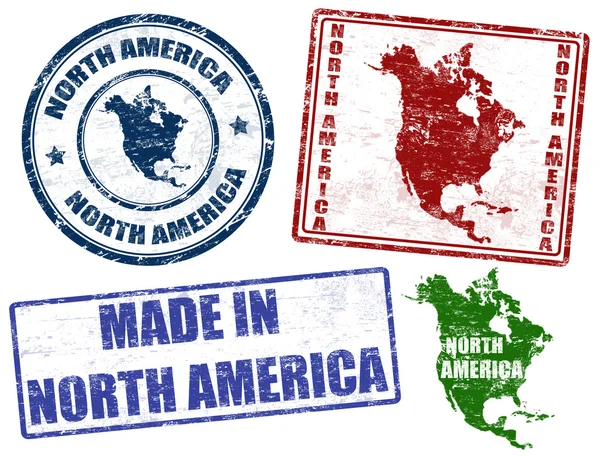 Timbres Amérique du Nord — Image vectorielle