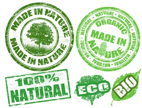 Made in nature stamps — Stock Vector