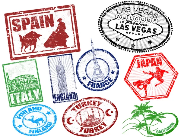 Travel stamps — Stock Vector