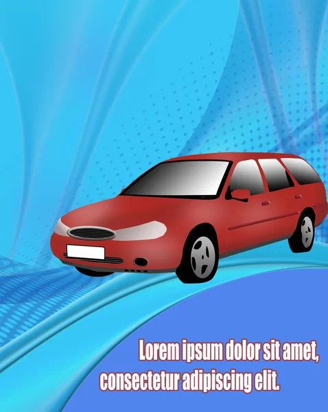 Geschäftlicher Hintergrund mit rotem Auto — Stockvektor