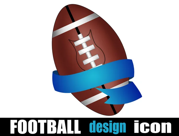 Football ball with a ribbon — Stock Vector