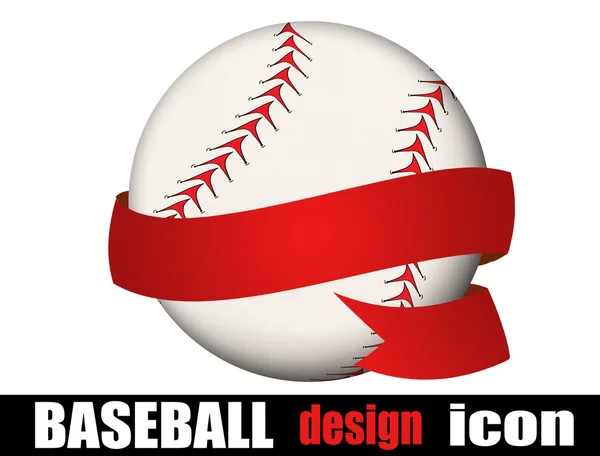 Baseball ball with a ribbon — Stock Vector