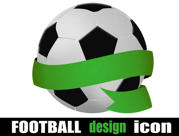 Football ball with a ribbon — Stock Vector