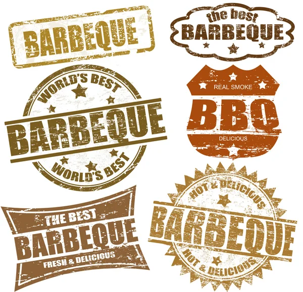 Barbeque stamps — Stock Vector