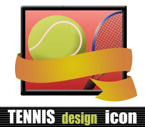 Значок теннисного дизайна — стоковый вектор