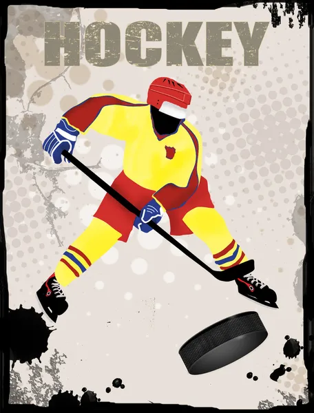 Hokej grunge plakát — Stockový vektor