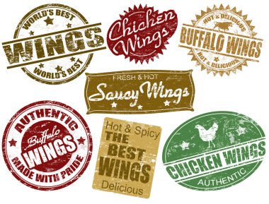 Set of wings stamp clipart