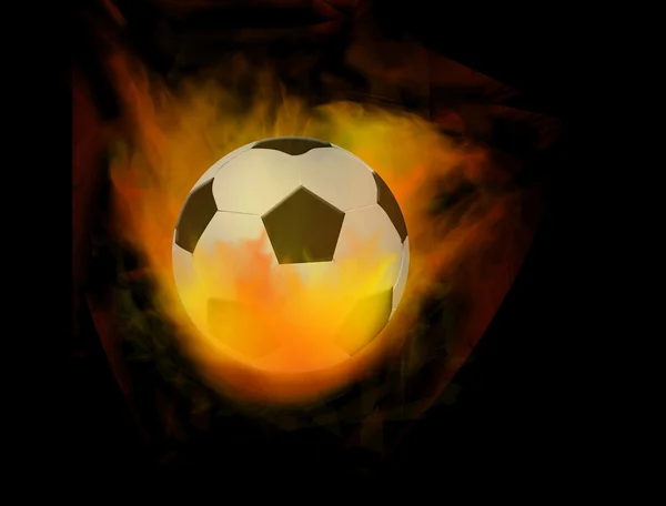 火のサッカーボール — ストックベクタ