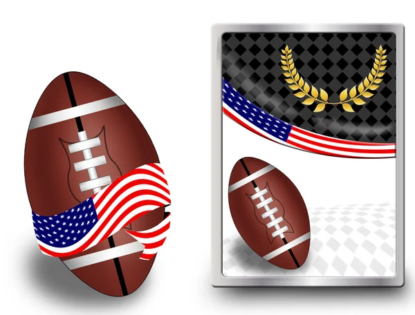 Αμερικανικό Ποδόσφαιρο μπάλα και web εικονίδιο — Διανυσματικό Αρχείο