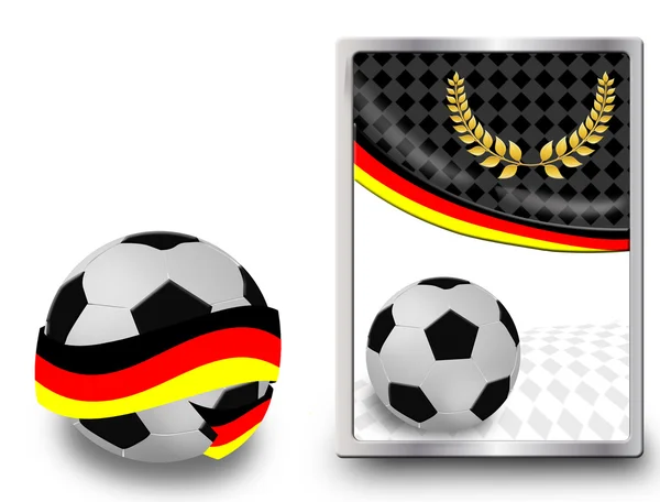 Voetbal bal en web pictogram — Stockvector