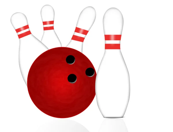 Palla da bowling e birilli — Vettoriale Stock
