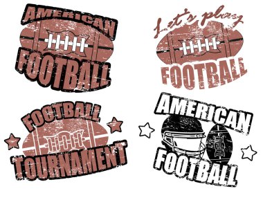 American football stamps clipart