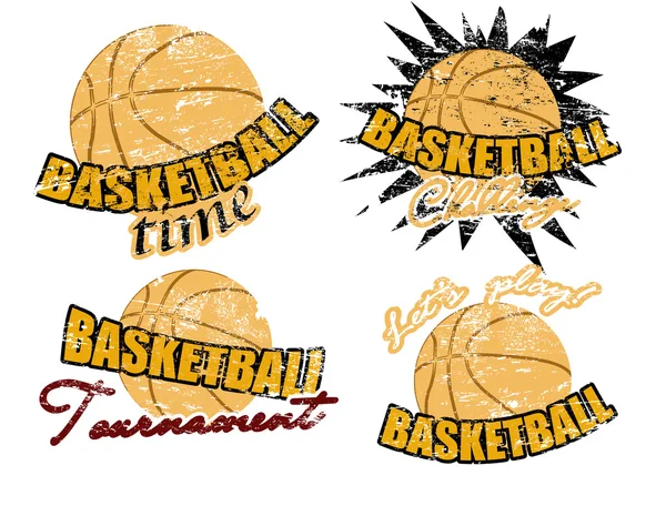 Basketball stamps — Stock Vector