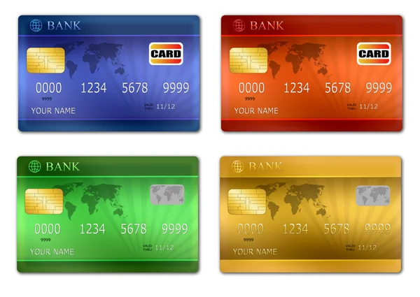 stock vector Set of credit cards