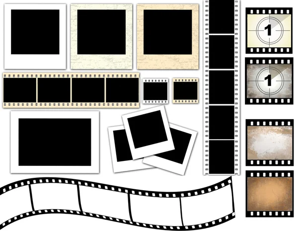 Instant photo frames and film strip — Stock Vector