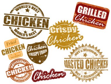 Set of chicken stamp clipart