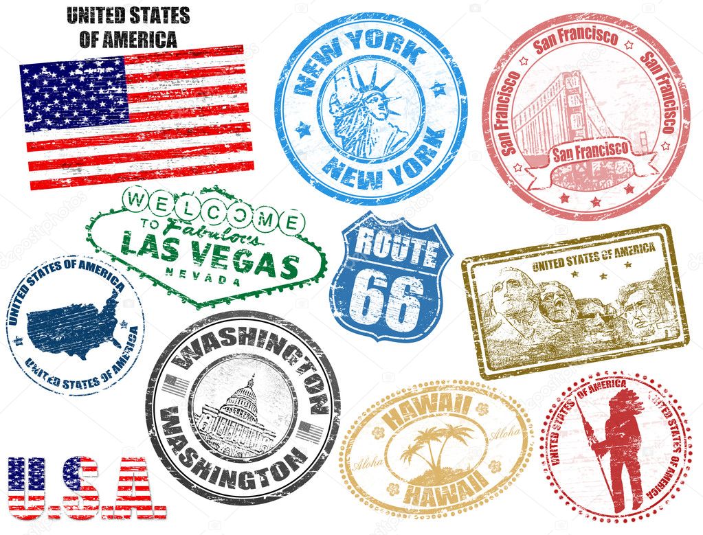 Stamps with United States of America