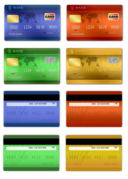 Jeu de cartes de crédit — Image vectorielle