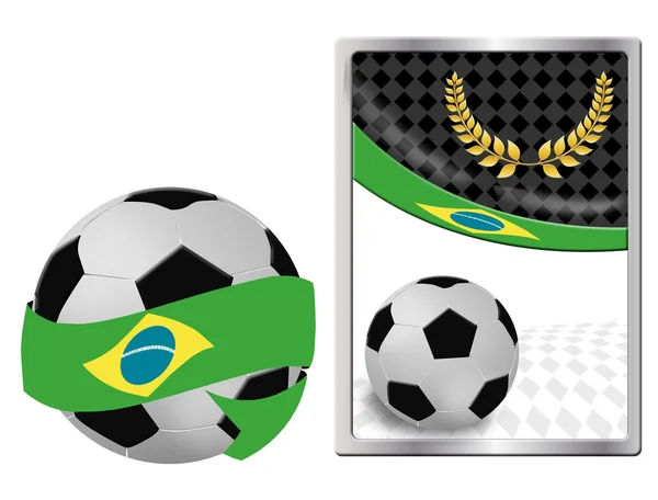 Voetbal bal en web pictogram — Stockvector