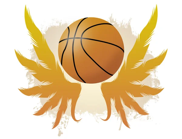 Balle de basket ailée — Image vectorielle
