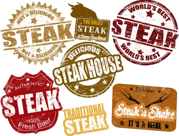 Francobolli di bistecca — Vettoriale Stock