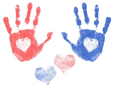 Love handprints clipart
