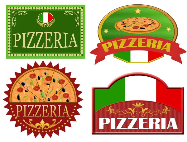 Etichette pizza — Vettoriale Stock