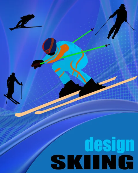 Skiën posterontwerp — Stockvector