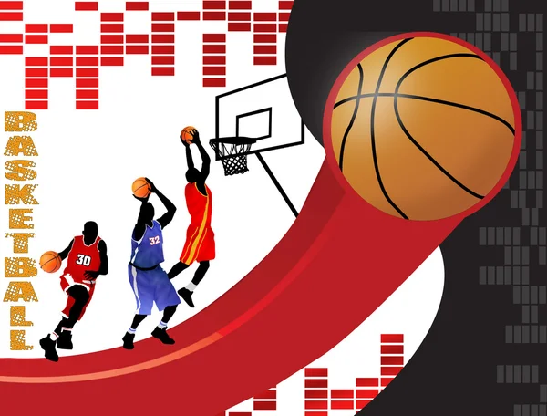 Basketbal poster achtergrond — Stockvector