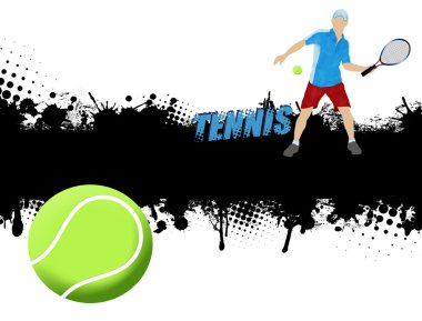 Grunge tennis poster clipart