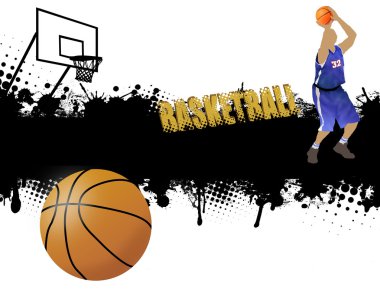 Grunge basketball poster clipart