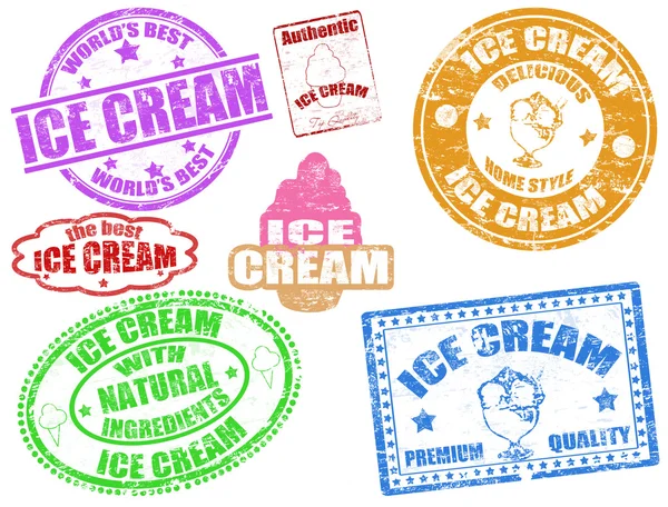 Timbres de crème glacée — Image vectorielle