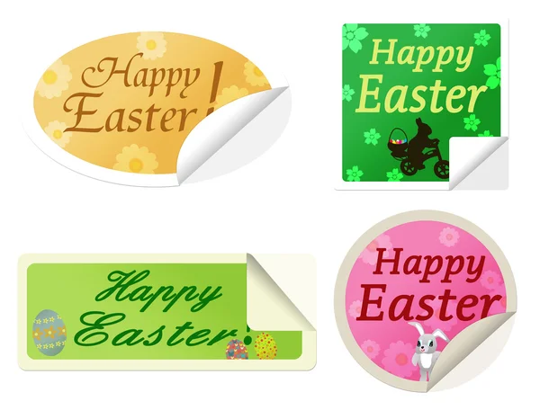 Joyeux stickers de Pâques — Image vectorielle