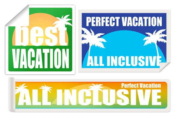 Set of vacation labels and stamps — Stock Vector