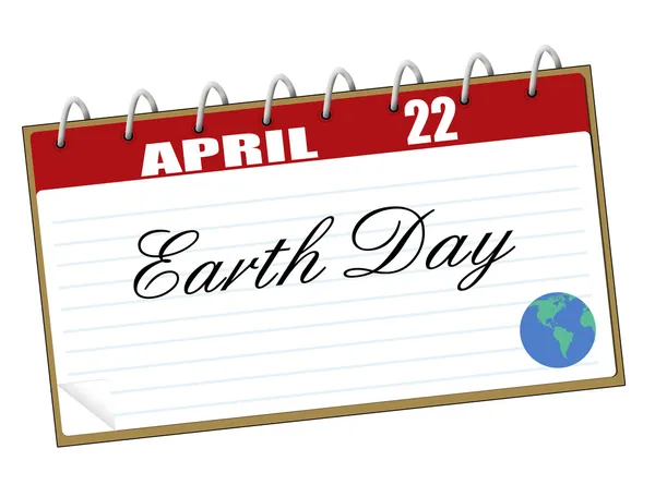 Earth Day calendar page — Stock Vector