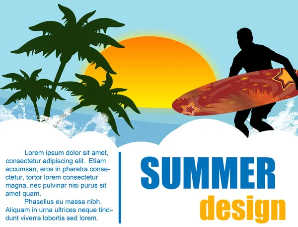 夏の休日のデザイン — ストックベクタ