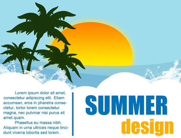 夏の休日のデザイン — ストックベクタ
