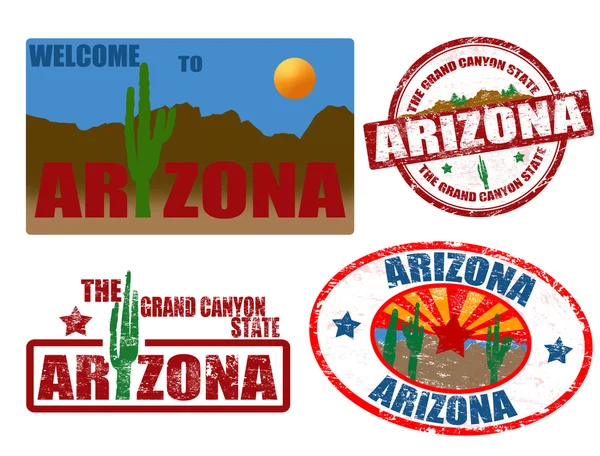 Set di francobolli Arizona — Vettoriale Stock