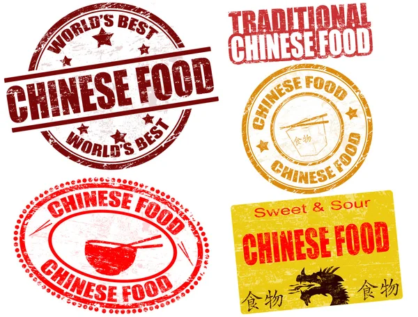 stock vector Chinese food stamps