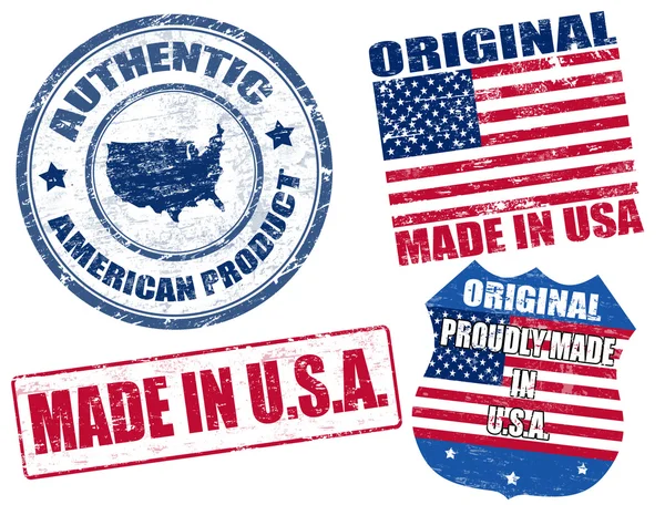 Fabriqué aux États-Unis timbres — Image vectorielle
