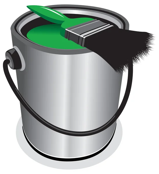 Green paint pot — Stock Photo, Image