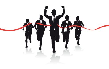 A group of business runners clipart